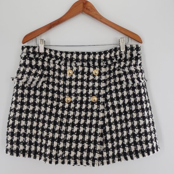 Houndstooth Textured Mini Skort House of Harlow Size Large - Picture 1 of 11